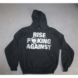 Vintage Rise Against Hoodie Sweatshirt Mens Black Large Band Tour 2000 Y2K